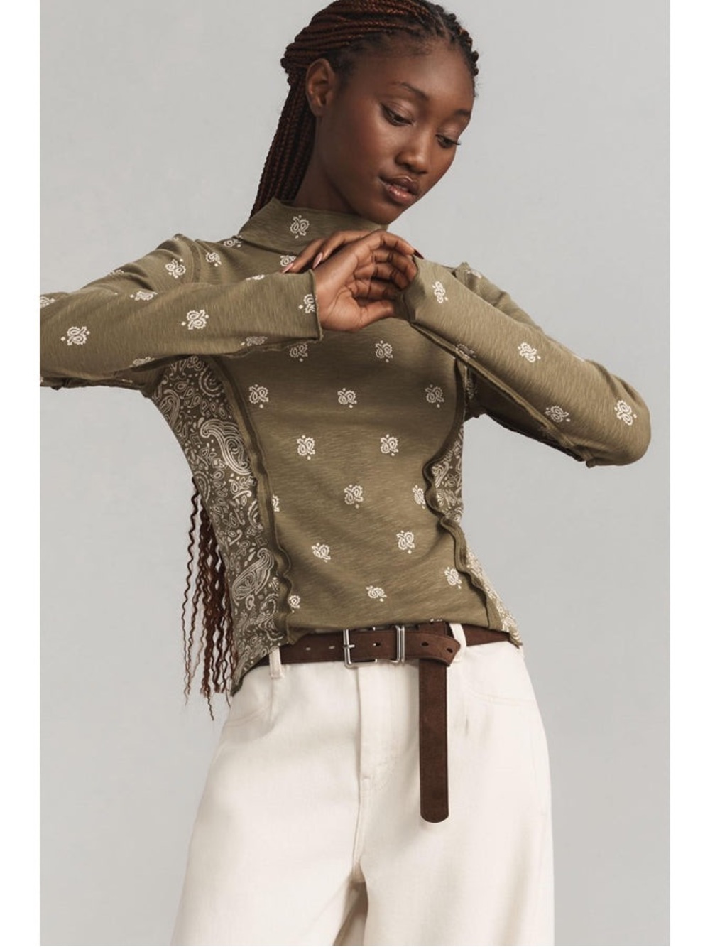 Nwot Pilcro cotton slub turtlenect top